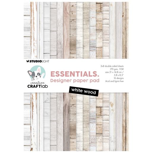 Blok podkladových papírů Studio Light A5, 24 l. - Bílé dřevo