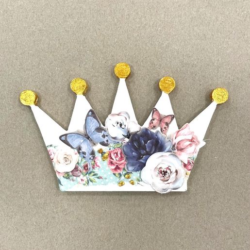 Dřevěný výřez k dekoraci Gomille, 15 cm - Korunka, malá