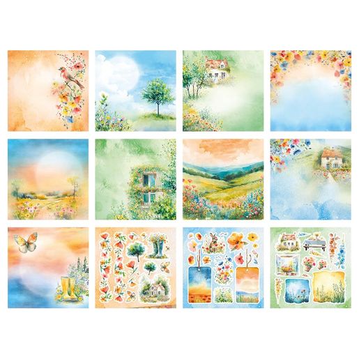 Kreativní blok Studio Light "Summer Meadow", 15x15 cm, 36 l. - Letní louka