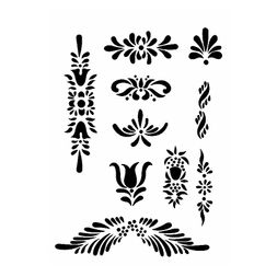 Šablona Cadence, 21x30 cm - Květinove filigrány