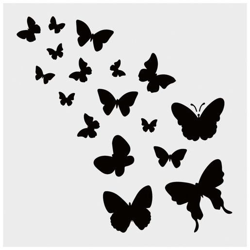 Šablona Aladine, 15x15 cm - Motýlci