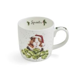 Vánoční porcelánový hrnek Wrendale Designs "Sprouts", 0,31 l - Morče