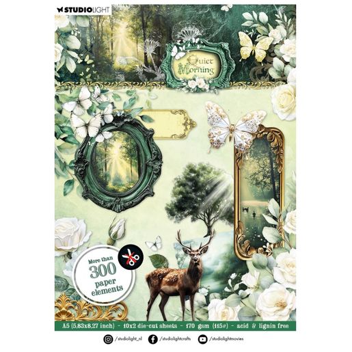 Blok s papírovými výseky Studio Light "Quiet Morning", A5, 20 l. - Smuteční