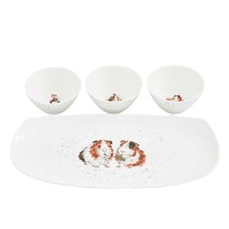 Porcelánové misky a podnos Wrendale Designs - Morčata