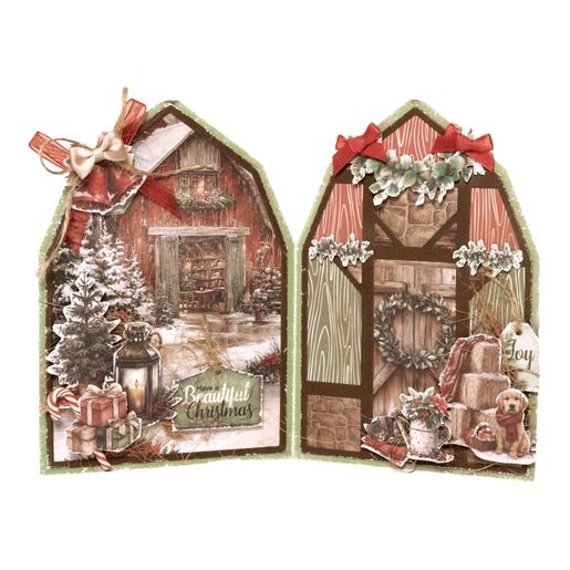 Blok s papírovými výseky Studio Light "Cottage Christmas", A5, 20 l. - Vánoce na chatě