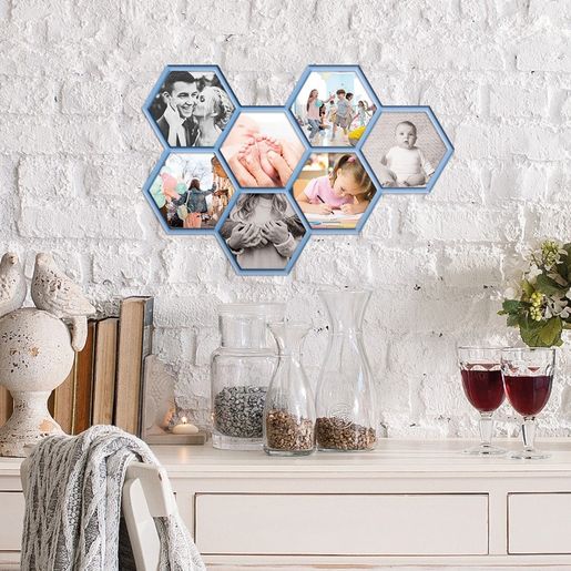 Dřevěný výřez k dekoraci Gomille, 44x29 cm - Hexagony