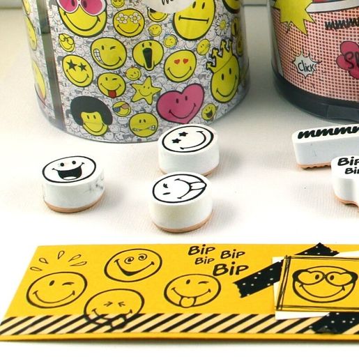 Razítka Aladine Stampo Smiley, 38 ks - Smajlíci
