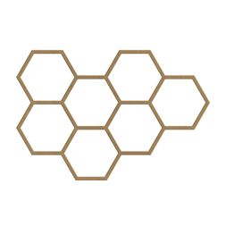 Dřevěný výřez k dekoraci Gomille, 44x29 cm - Hexagony