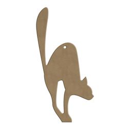 Dřevěný výřez k dekoraci Gomille, závěsný, 10x20 cm - Naježená kočka
