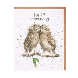 Přání k výročí Wrendale Designs "Anniversary Owls" - Sovy