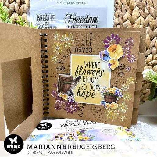 Kreativní blok Studio Light "Violet Musings", 15x15 cm, 36 l. - Fialkové sny