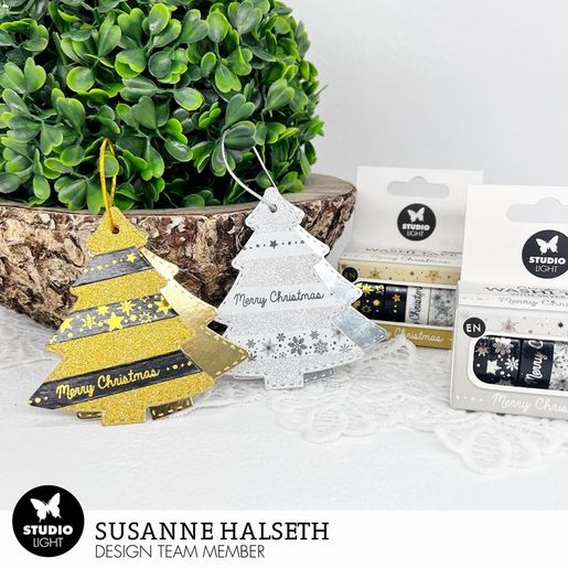 Washi pásky Studio Light, 6 ks - Zlaté Vánoce