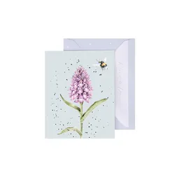 Dárková kartička Wrendale Designs "Marsh Orchid" - Prstnatec a včelka