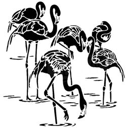 Šablona TCW 6"x6" (15,2x15,2 cm) - Flamingos