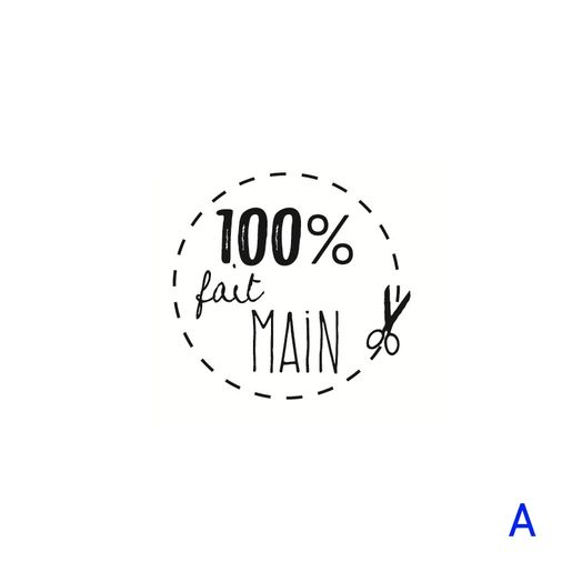 Dřevěné razítko Aladine, kulaté, 3 cm- Francouzské nápisy - 5 designů