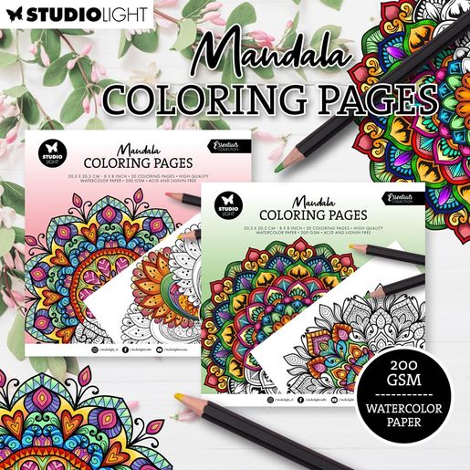 Omalovánky Studio Light, 20,3x20,3 cm, 20 l. - Mandaly 1