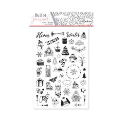 Diářová razítka Aladine Stampo Bullet Journal, 46 ks - Zima 