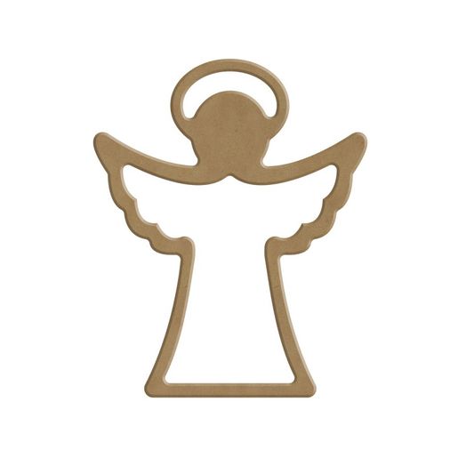 Dřevěný výřez k dekoraci Gomille, závěsný, 10x13 cm - Anděl, obrys