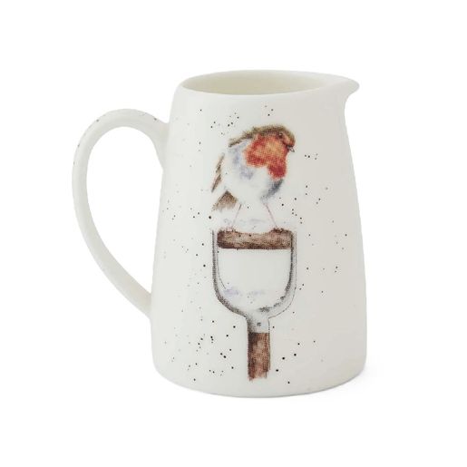 Vánoční porcelánový džbán na květiny Wrendale Designs "Little Red Robin" - Červenka