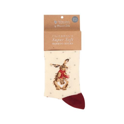 Dětské ponožky Wrendale Designs "Winter Hare" - Zajíc, vánoční - VYBERTE VELIKOST