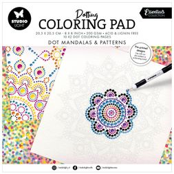 Omalovánky Studio Light, 20,3x20,3 cm, 20 l. - Tečkované mandaly