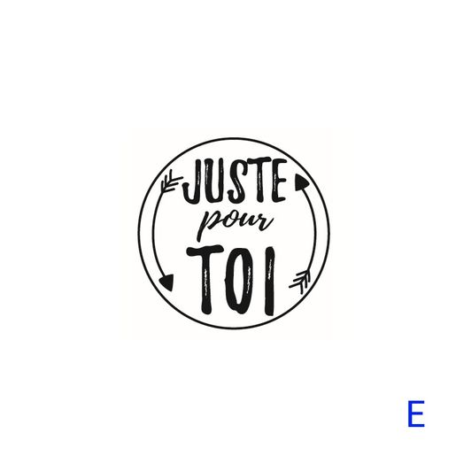 Dřevěné razítko Aladine, kulaté, 3 cm- Francouzské nápisy - 5 designů