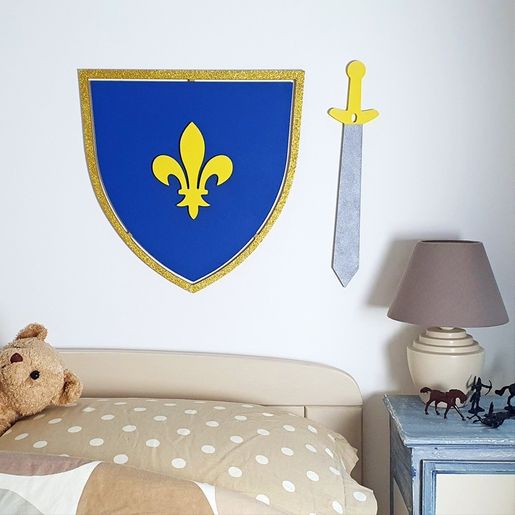 Dřevěný výřez k dekoraci Gomille, 9x40 cm - Meč