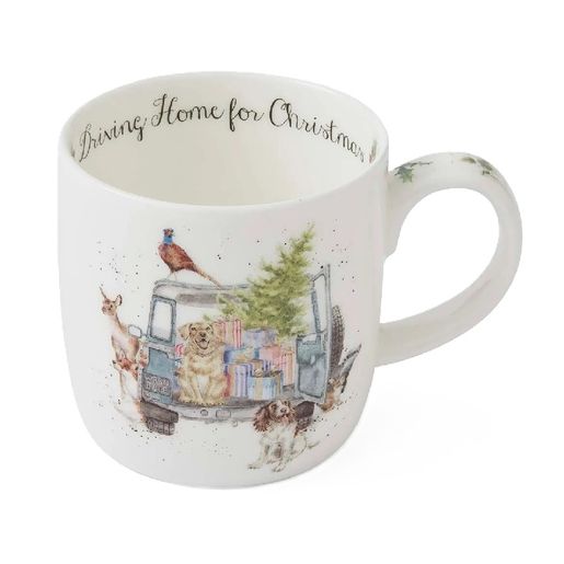 Vánoční porcelánový hrnek Wrendale Designs "Driving Home for Christmas", 0,31 l - Pejsci