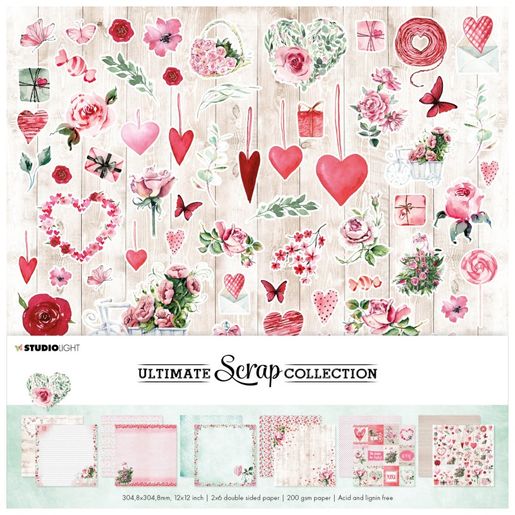 Scrapbooková sada Studio Light, 30,5x30,5 cm, 12 l. - Shabby Chic