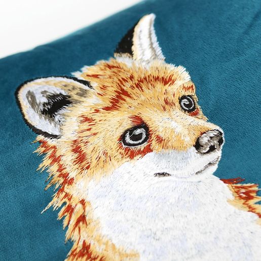 Vyšívaný polštář Wrendale Designs "Daydreamer", 40x40 cm - Liška