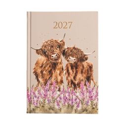 Denní diář 2027 Wrendale Designs, A5 - Krávy
