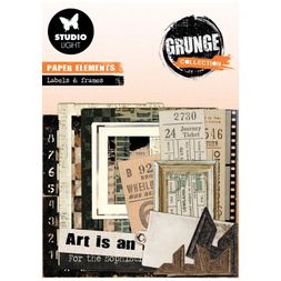 Papírové výseky Studio Light "Grunge", 53 ks - Lístky, rámečky, nápisy