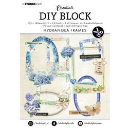 DIY Blok s výseky Studio Light "Hydrangea Frames", A6, 24 l. - Rámečky z hortenzie