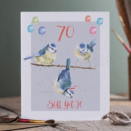 Narozeninové přání Wrendale Designs "70 Still Got It" - Sýkorky
