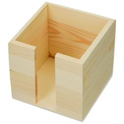 Dřevěná krabička na papírové bločky k dotvoření - 11x11x10 cm
