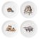 Porcelánové talíře Wrendale Designs, 4 ks - Lesní zvířata