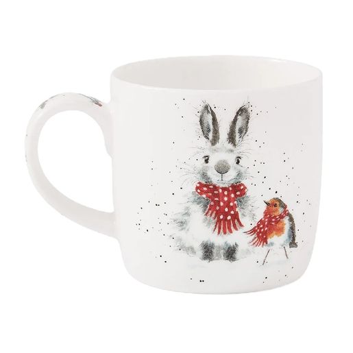 Vánoční porcelánový hrnek Wrendale Designs "Snow Angels", 0,31 l - Králík a červenka