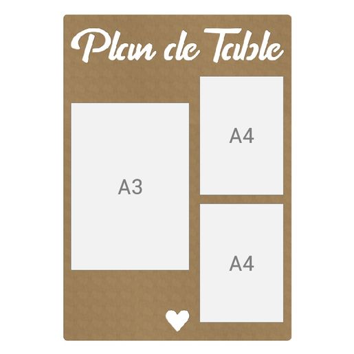 Dřevěný výřez k dekoraci Gomille, 57x82 cm - Zasedací pořádek