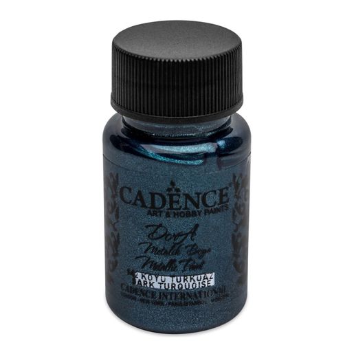 Metalická akrylová barva Cadence Dora Metallic, 50 ml - dark turquoise, tm. tyrkysová