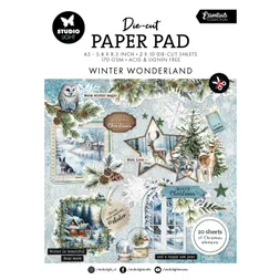 Blok s papírovými výseky Studio Light "Winter Wonderland", A5, 20 l. - Zima se zvířátky