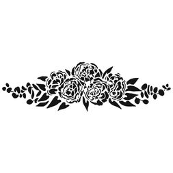 Šablona TCW 16,5"x6" (42x15 cm) - Peony Spray