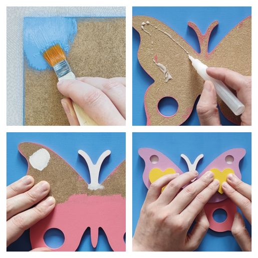 Dřevěný obrázek k dotvoření Aladine - Motýl