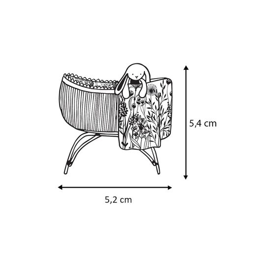Dřevěné razítko Aladine, vel. F - Kolébka s králíčkem