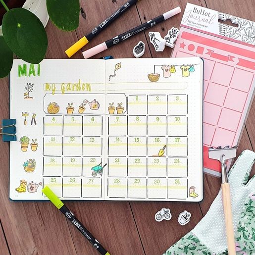 Diářová razítka Aladine Stampo Bullet Journal, 54 ks - Venku