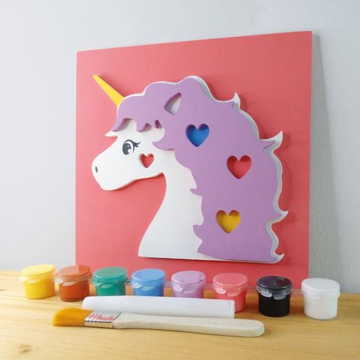 Dřevěný obrázek k dotvoření Aladine - Jednorožec