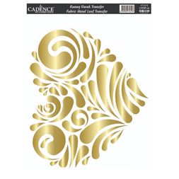 Nažehlovací nálepka Cadence, 21x30 cm, zlatá - Srdce