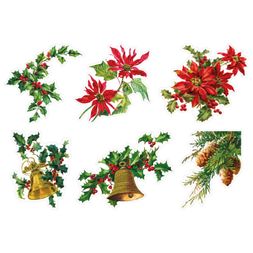 Průhledné samolepky Studio Light "Vintage Christmas" - Květy Vánoc