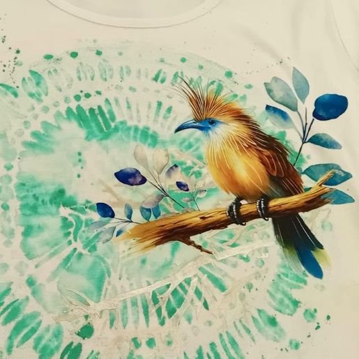 Transferový obrázek na textil Cadence, 25x35 cm - Pták s modrým zobákem
