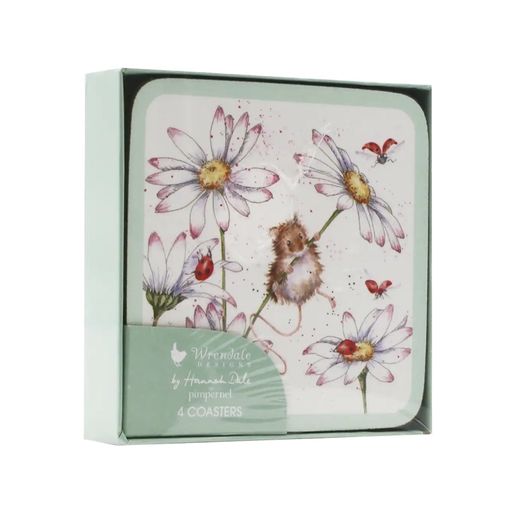Korkové podtácky Wrendale Designs "Wildflower", 4 ks - Zahradní zvířata