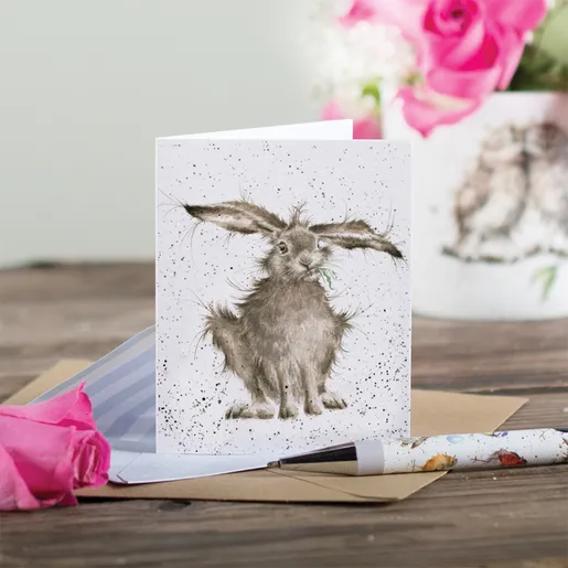Dárková kartička Wrendale Designs "Hare-Brained" - Zajíc